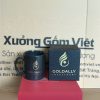Ly sứ màu in logo dáng trụ quai C màu đen 350ml LSM-28