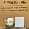 Ly sứ trắng in logo dáng thóp quai bán tim 350ml LST-14