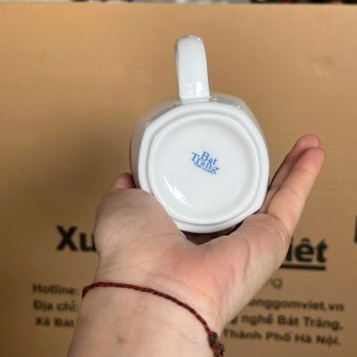 Ly sứ trắng in logo dáng vuông 390ml LST-16