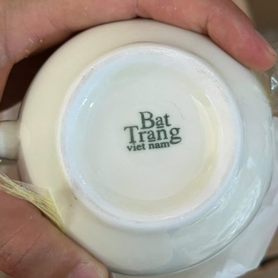 Bộ cốc sứ 2 món in logo dáng ngọn lửa có nắp quai bán tim 350ml BCS-29