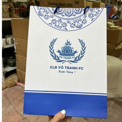 Bộ cốc sứ 2 món in logo dáng trụ quai C 350ml BCS-01