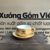 Ly sứ cafe in logo kèm đĩa màu vàng trắng dung tích 220ml LSCF-11
