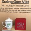 Ly sứ trắng in logo dáng ngọn lửa có nắp quai bán tim 350ml LST-49