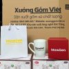 Ly sứ trắng in logo dáng thóp cao quai bán tim 400ml LST-34