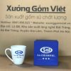 Ly sứ trắng in logo dáng thóp quai bán tim 400ml LST-42