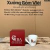 Ly sứ trắng in logo dáng vát thấp quai bán tim 350ml LST-18