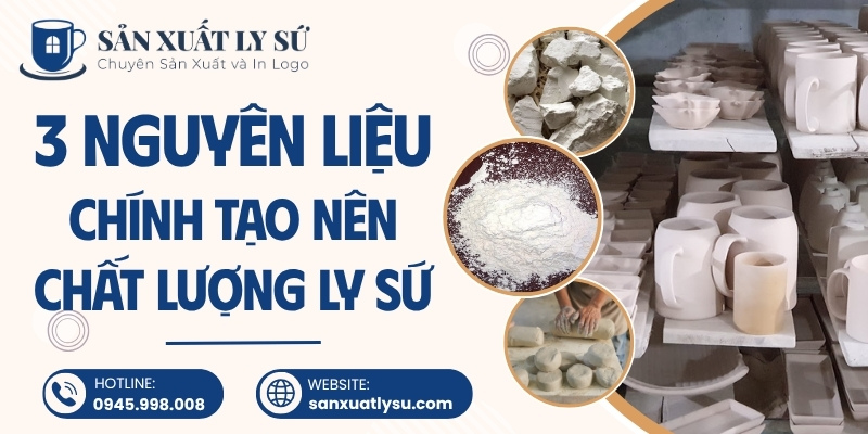 Nguyên liệu chính quyết định chất lượng ly sứ tại xưởng